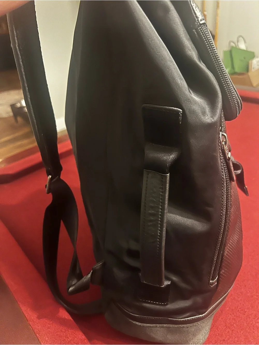 COACH Terrain Trek Pack Perforated Leather Men's Backpack - Black